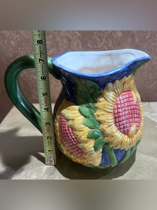 Sunflower Ceramic Pitcher - Picture 5 of 7